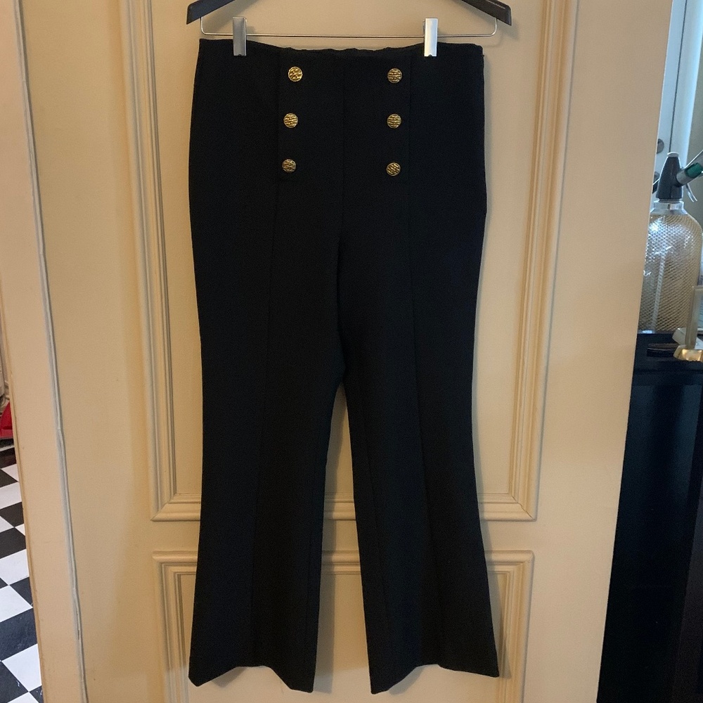 Never worn. Massimo Dutti Navy Kick Flare Trousers  (10)